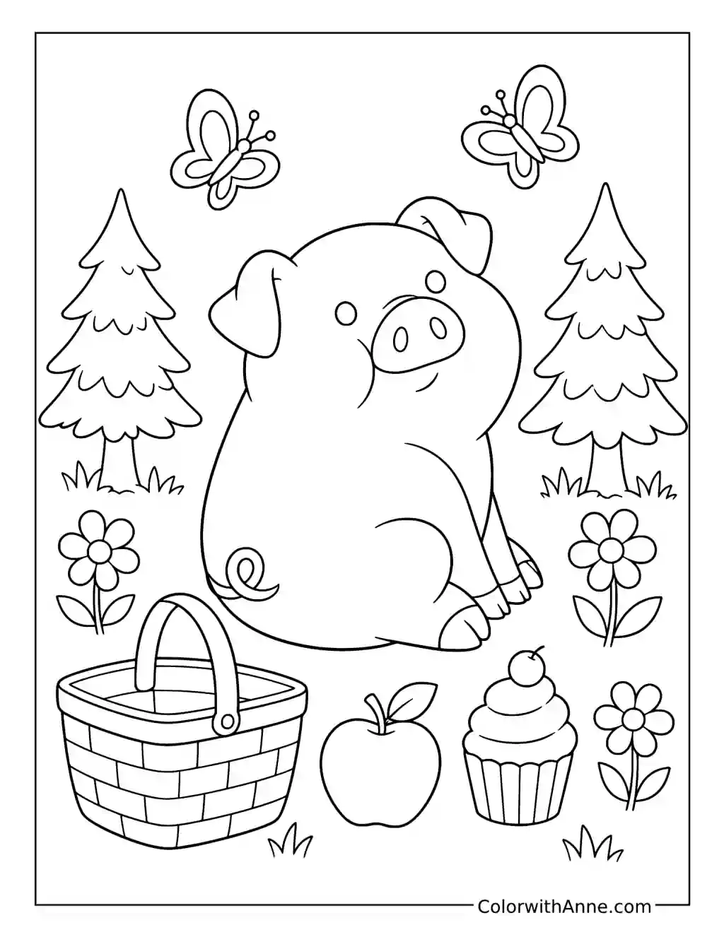 Waddles Forest Picnic coloring page