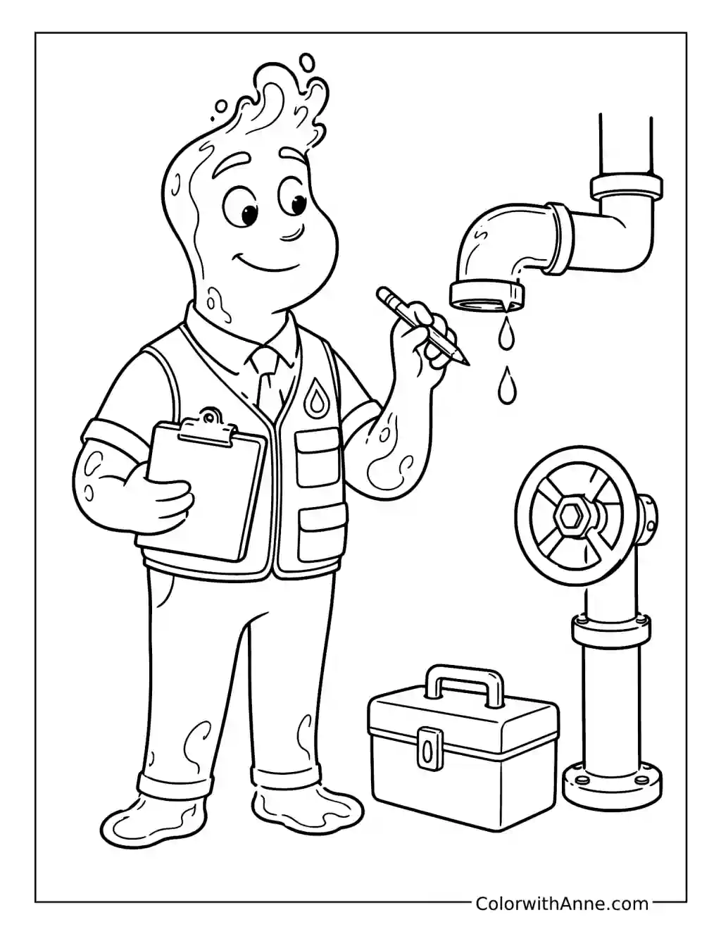 Wade the City Inspector coloring page