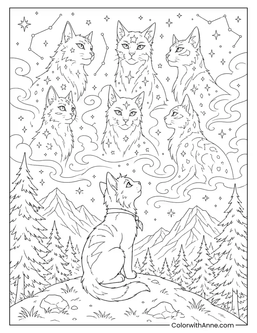 Warrior Cats of StarClan coloring page