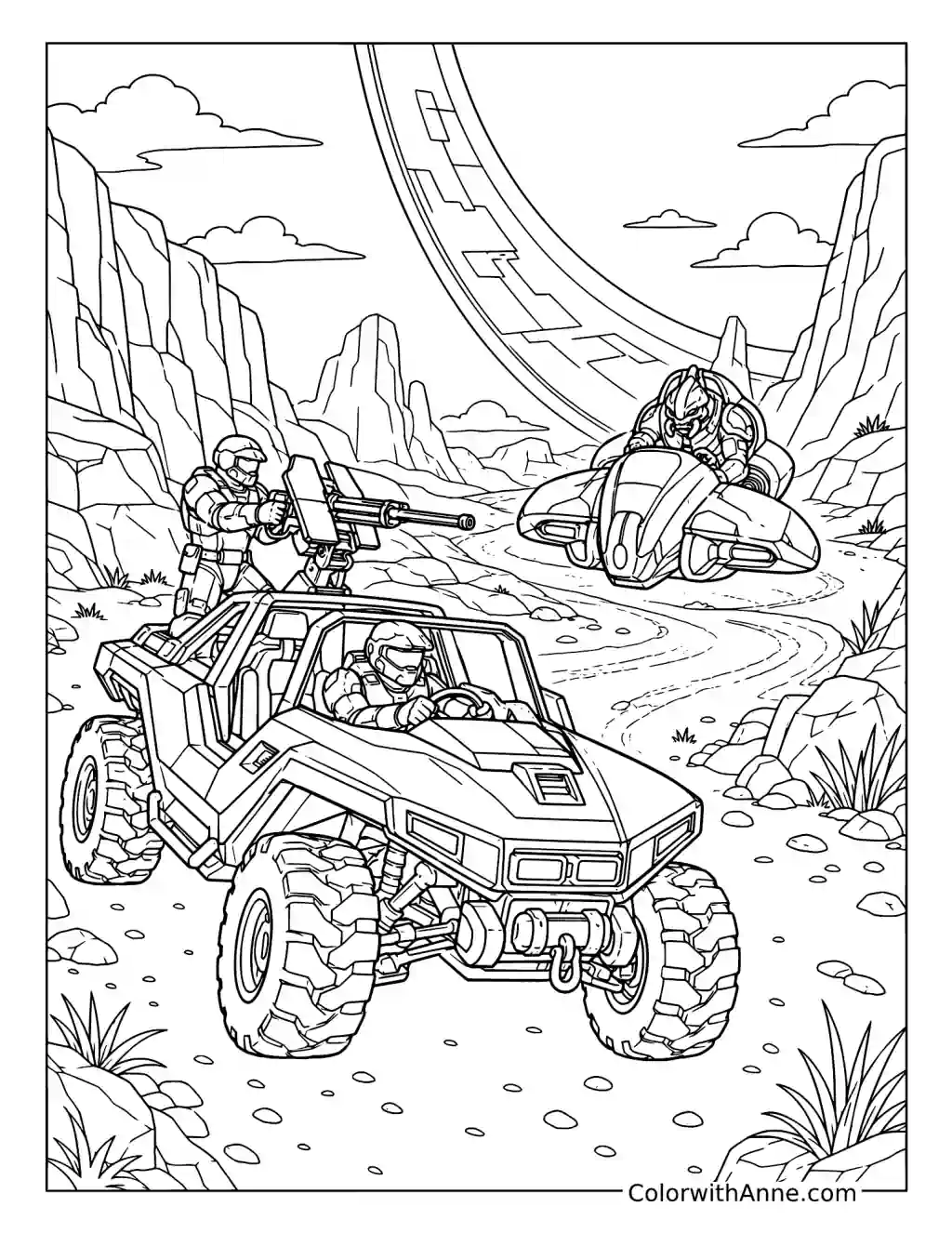 Warthog Exploration Mission coloring page