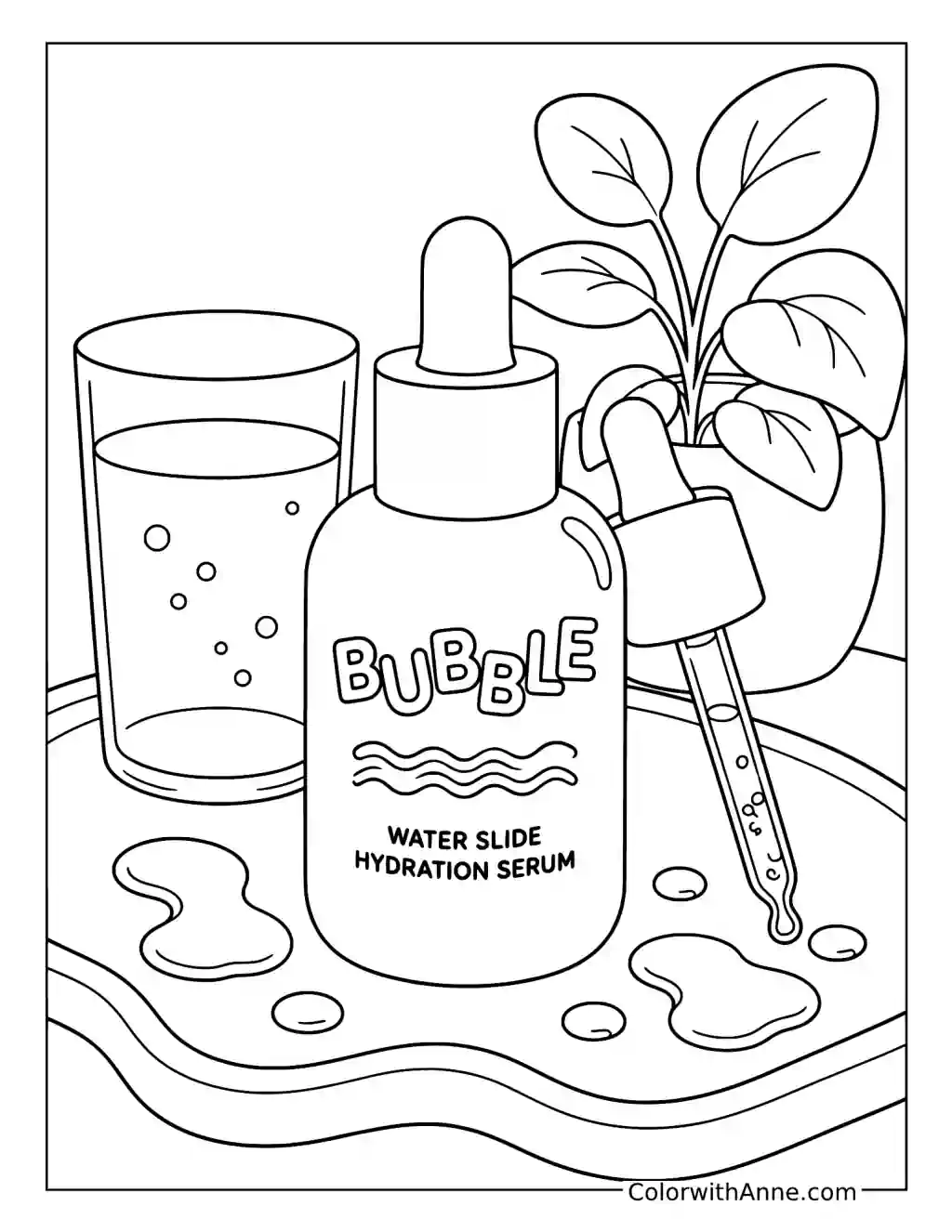 Water Slide Hydration Serum Vanity coloring page