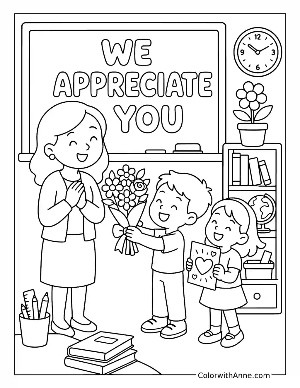 We Appreciate You coloring page