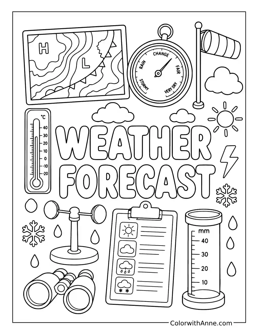 Weather Forecast coloring page