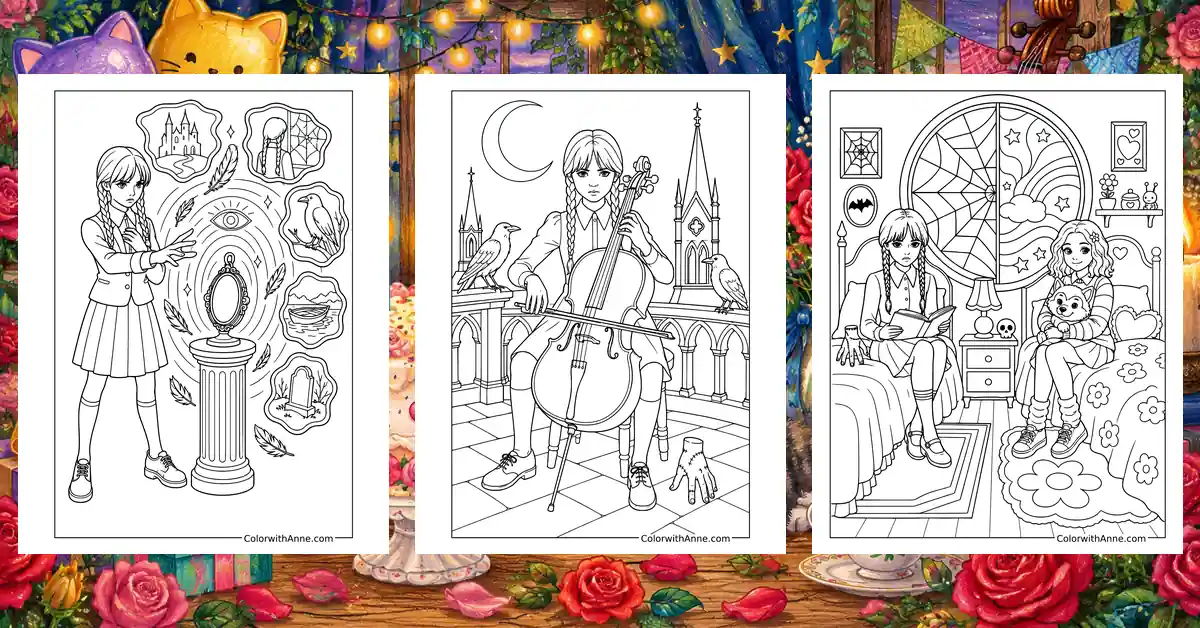 Wednesday Coloring Pages banner