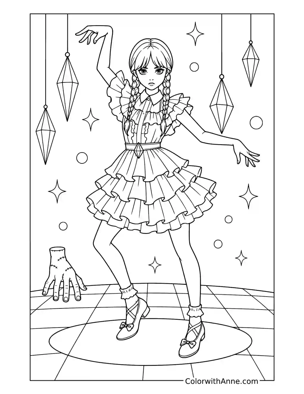 Wednesday Rave’N Dance coloring page