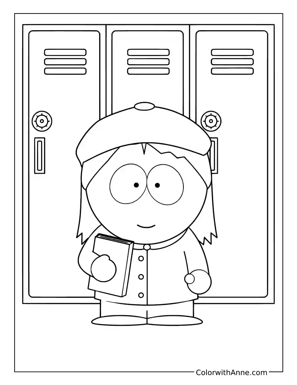 Wendy by the School Lockers coloring page