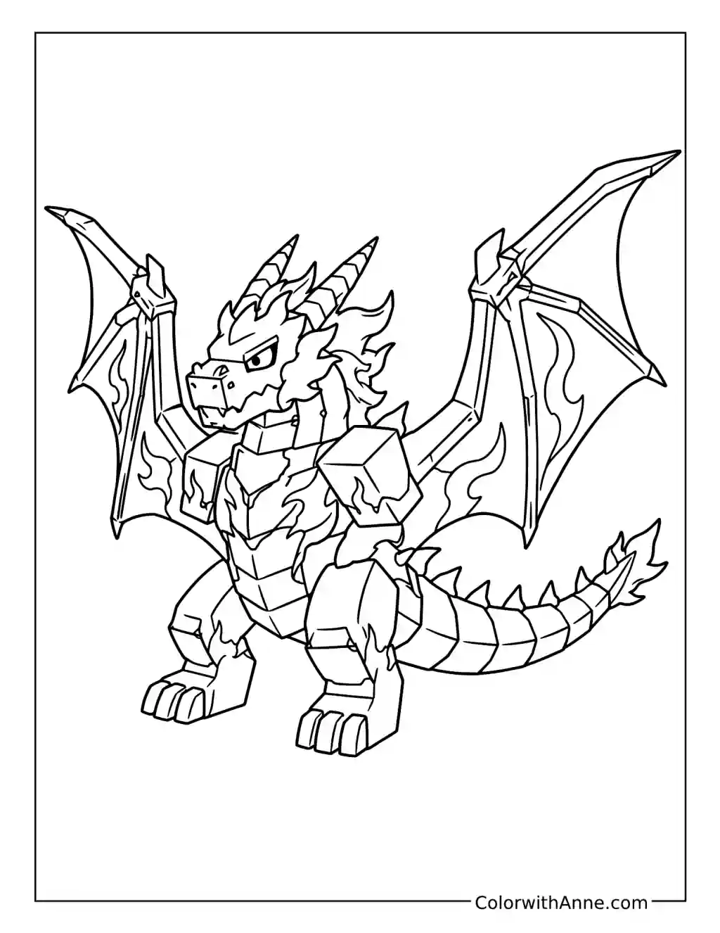 West Dragon Transformation coloring page