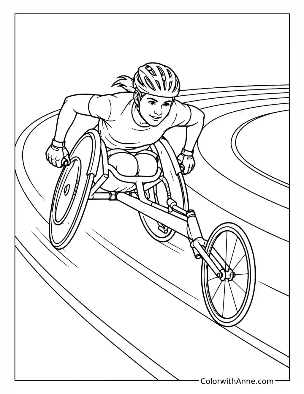 Wheelchair Racing Champion coloring page