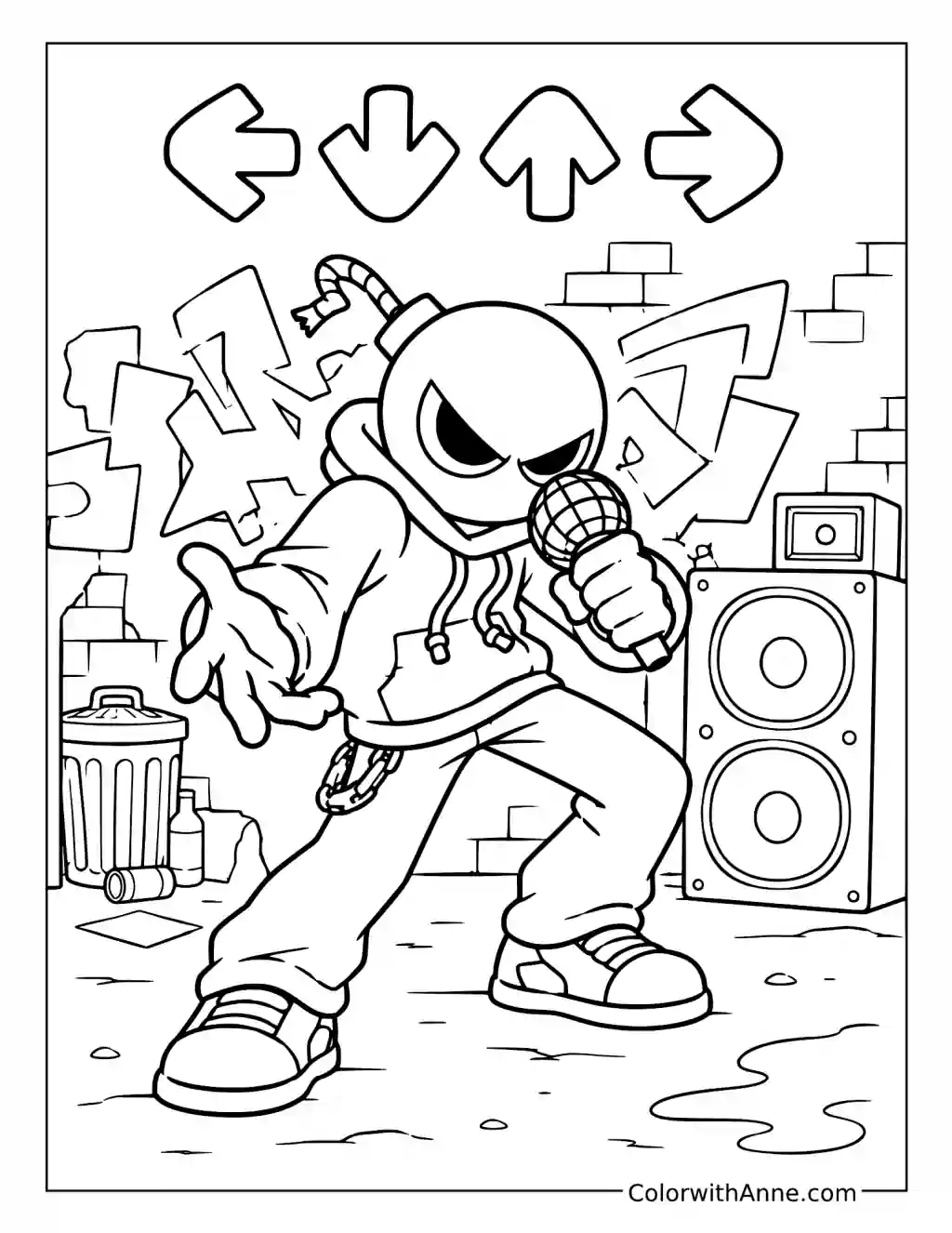 Whitty Urban Rap Performance coloring page