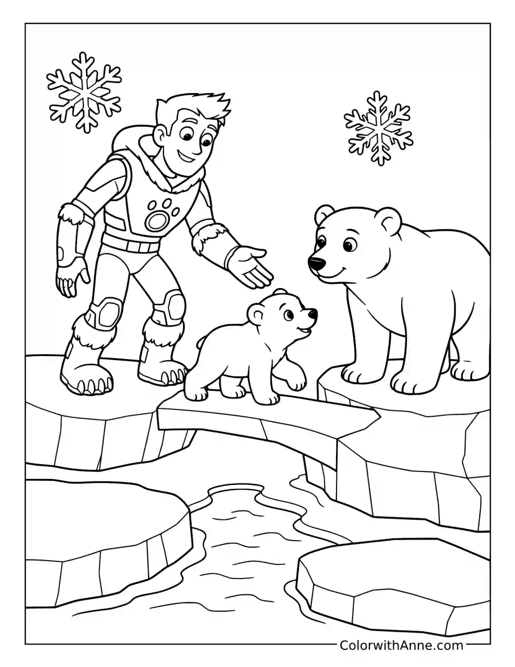 Wild Kratts Polar Bear Powers on the Sea Ice coloring page
