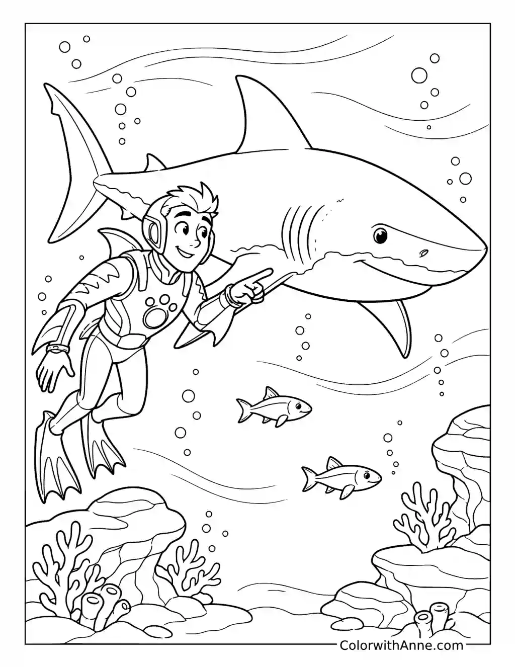 Wild Kratts Shark Powers beneath the Sea coloring page