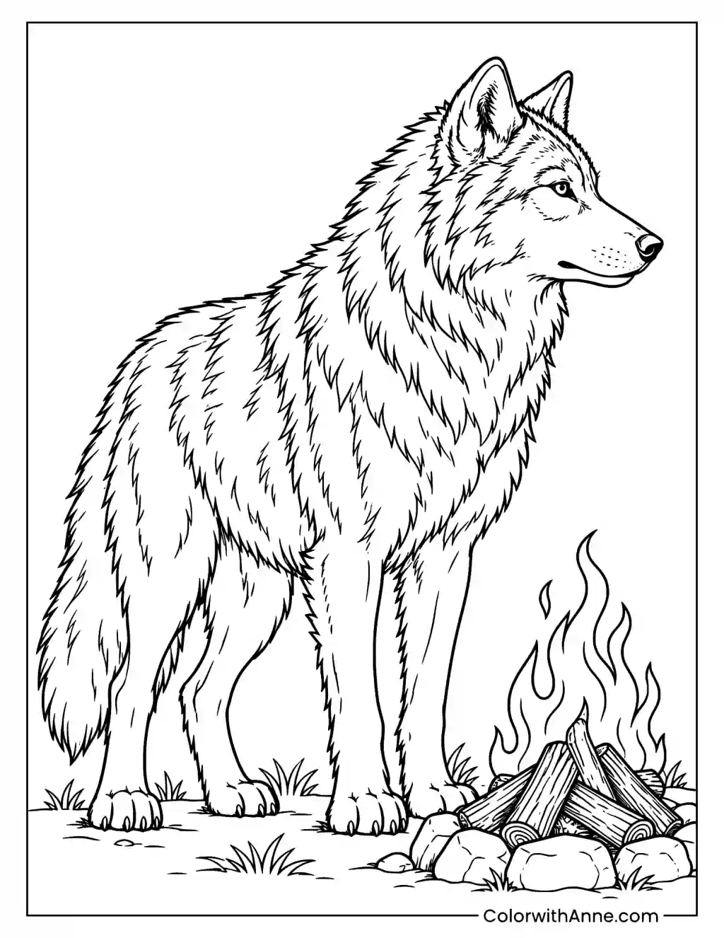 Wild Wolf Coloring Page