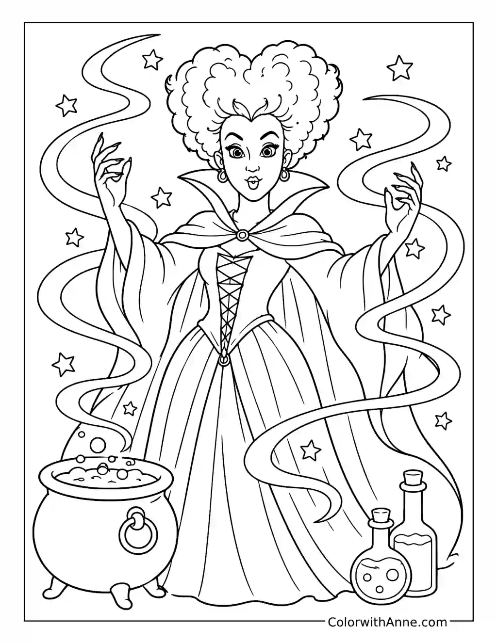 Winifred Sanderson Casting a Spell coloring page