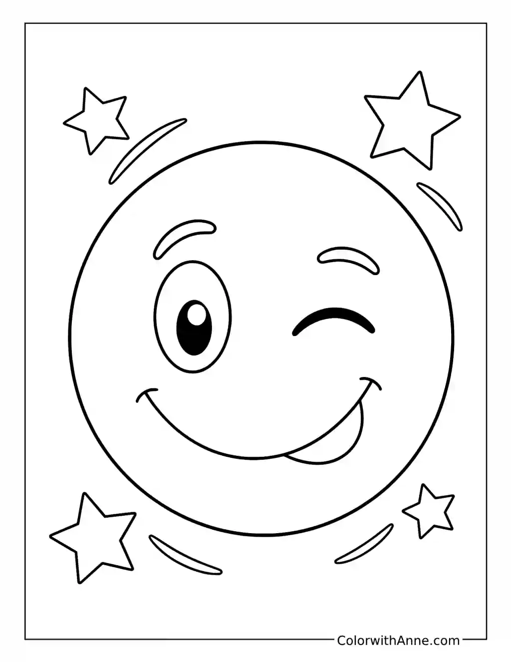 Winking Smiley Face coloring page