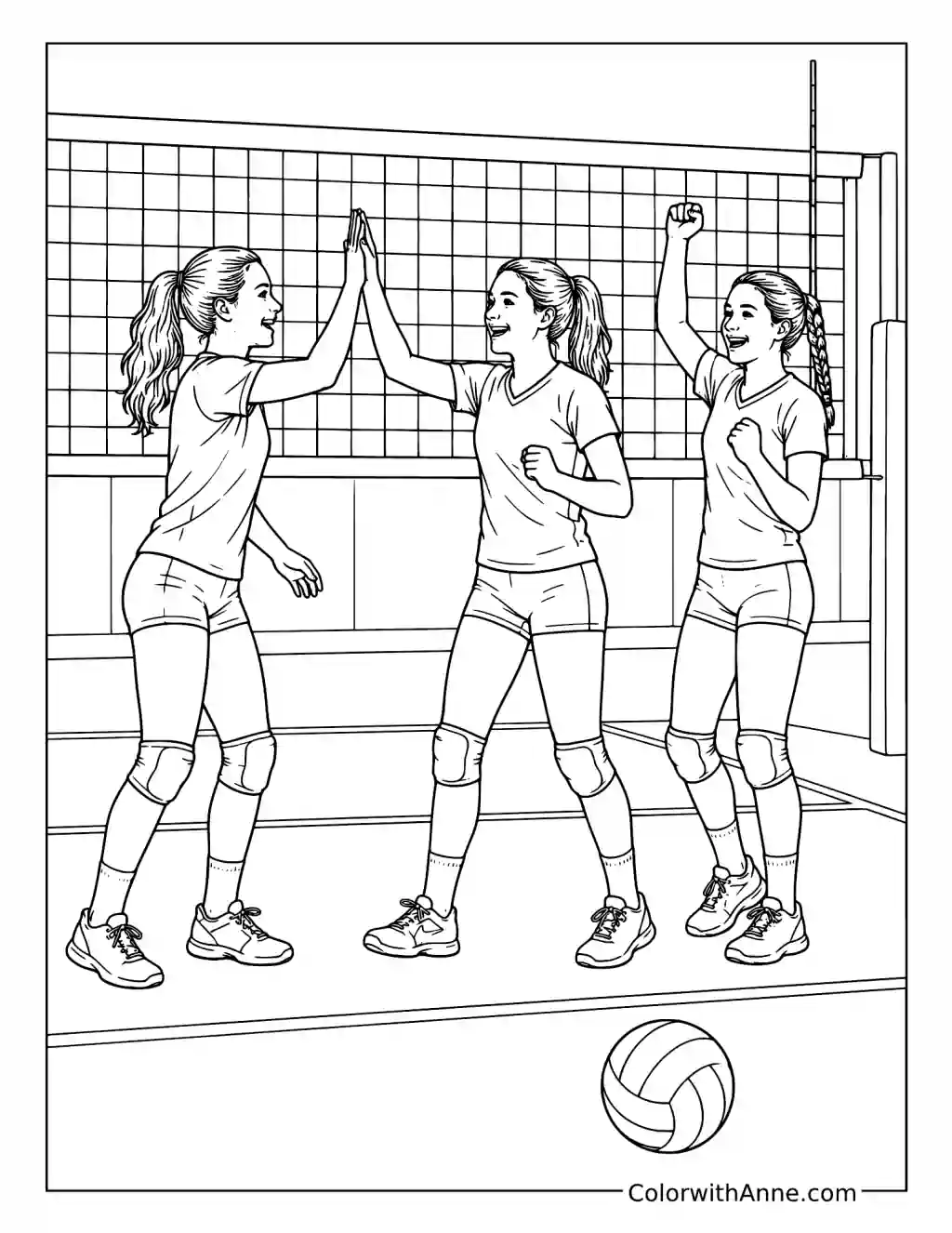 Winning Volleyball Point coloring page