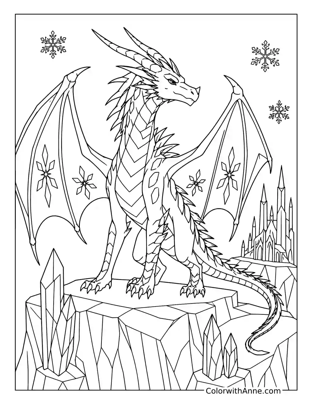 Winter in the Ice Kingdom coloring page