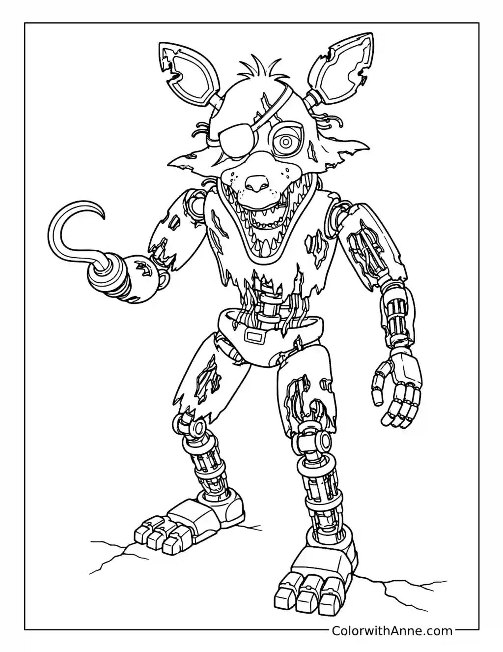 Withered Foxy coloring page