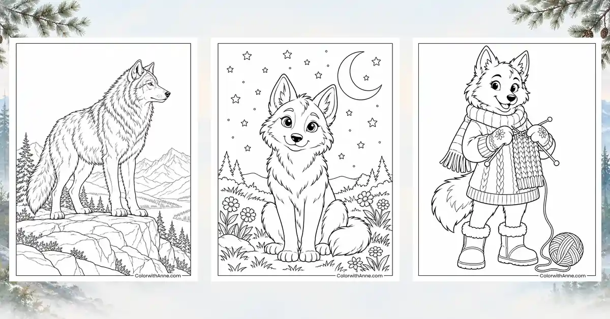 Wolf Coloring Pages (Free PDF Printables)