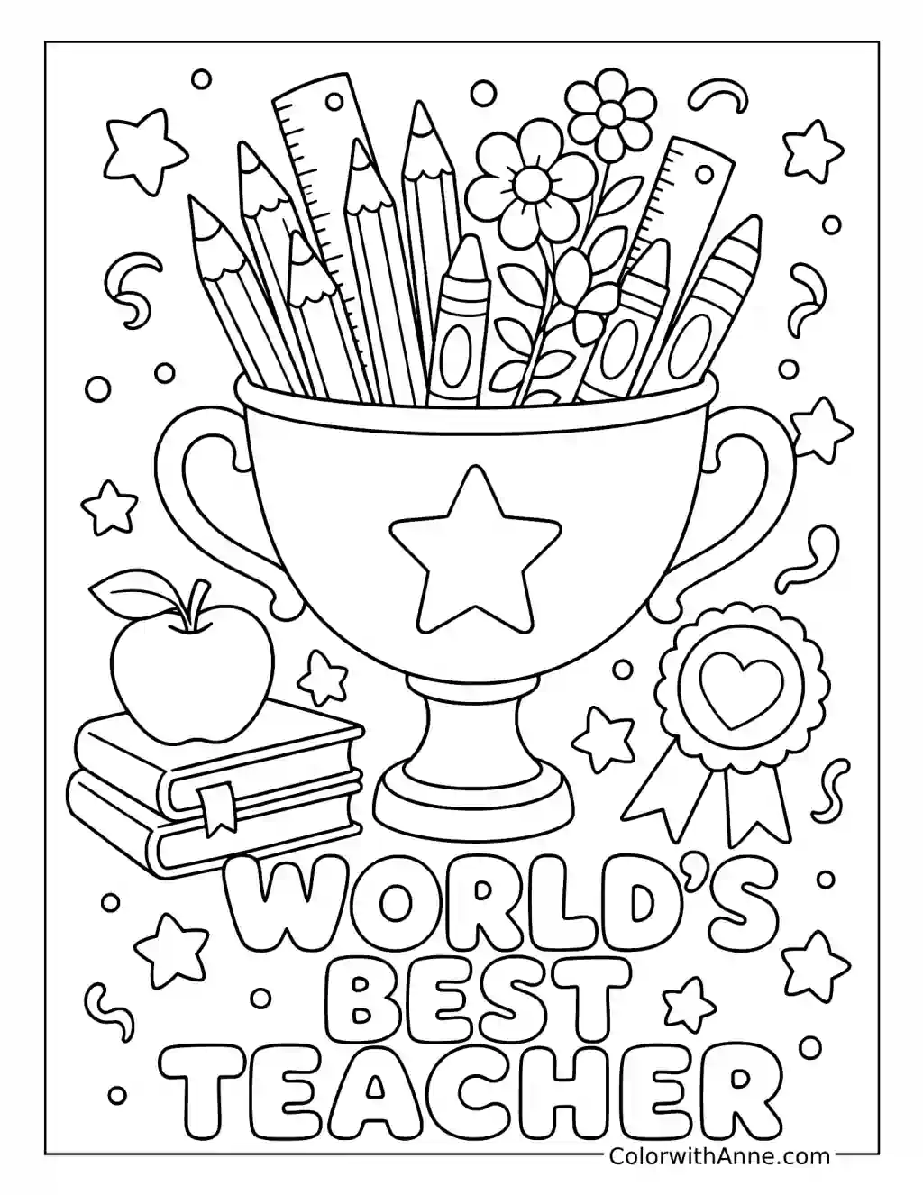 World's Best Teacher coloring page