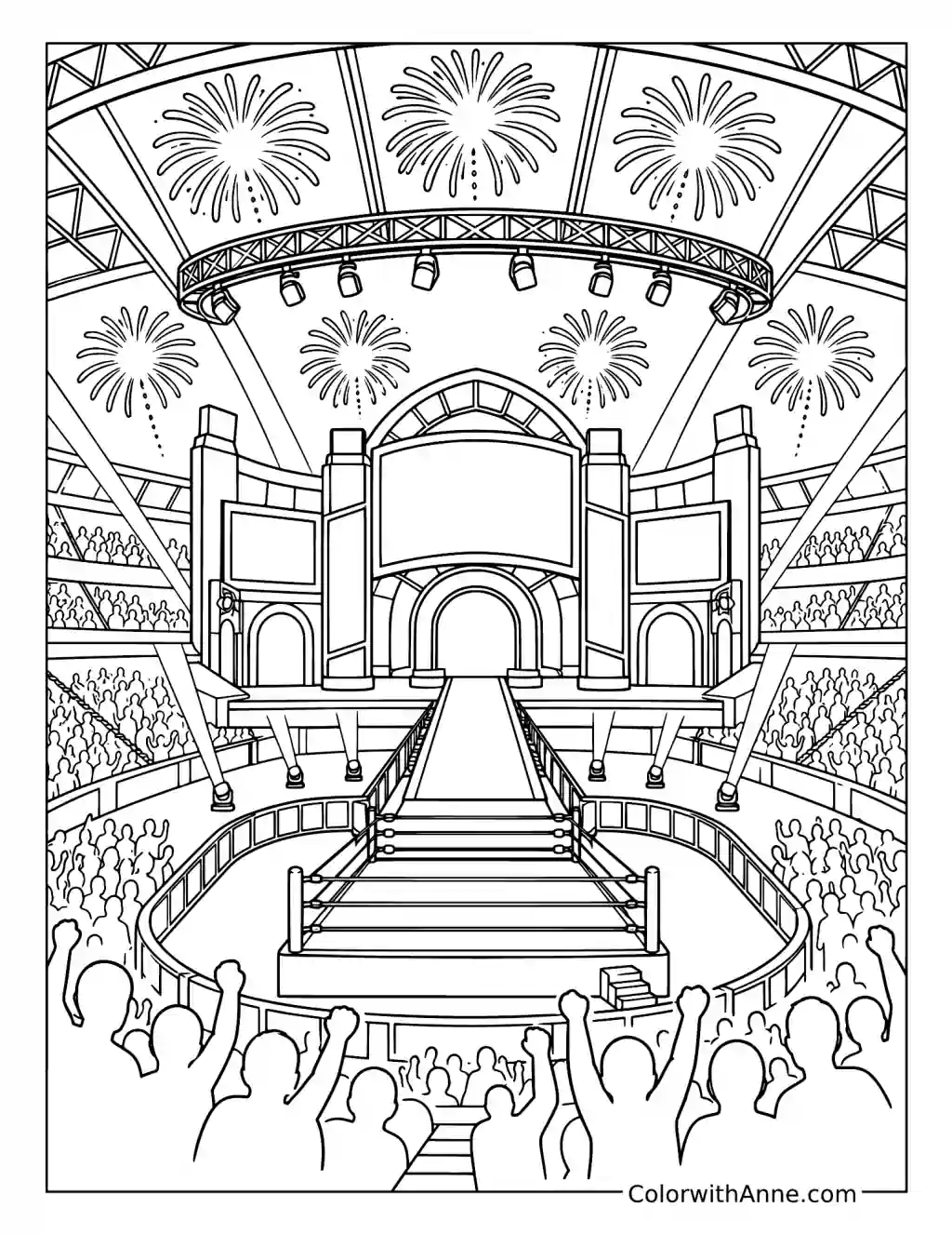WrestleMania Stadium Spectacular coloring page