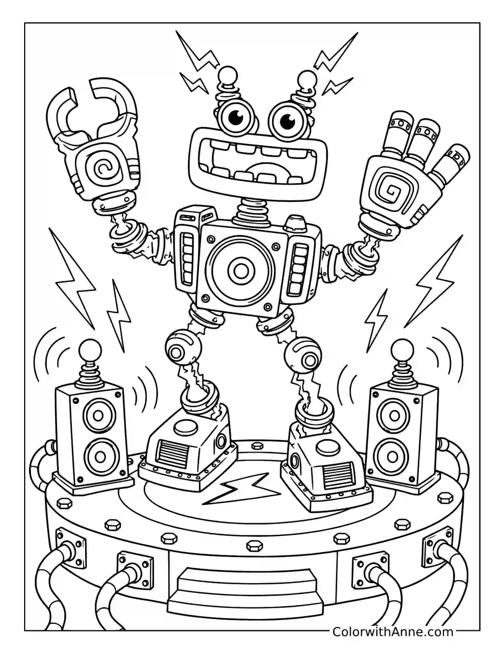 Wubbox Electric Concert coloring page