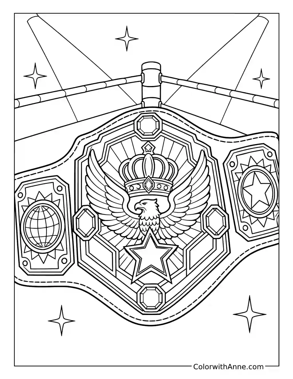 WWE Championship Belt Close-Up coloring page