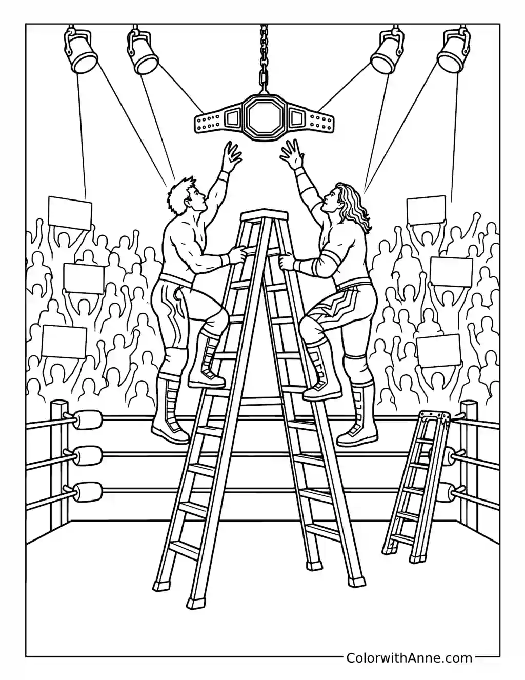 WWE Ladder Match for the Championship coloring page