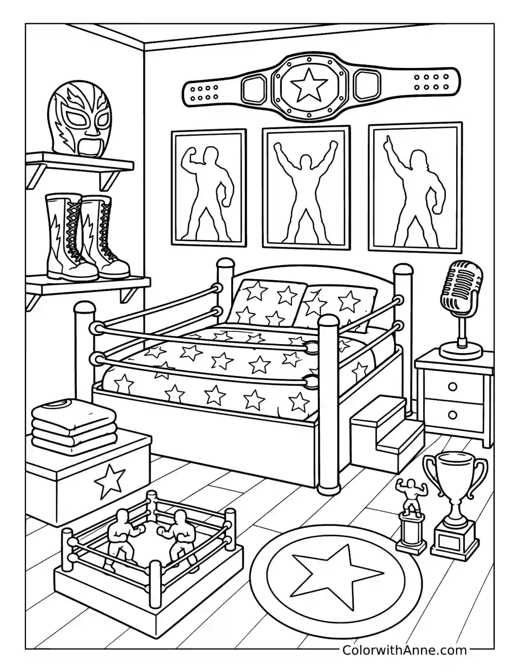 WWE Ultimate Fan Bedroom coloring page