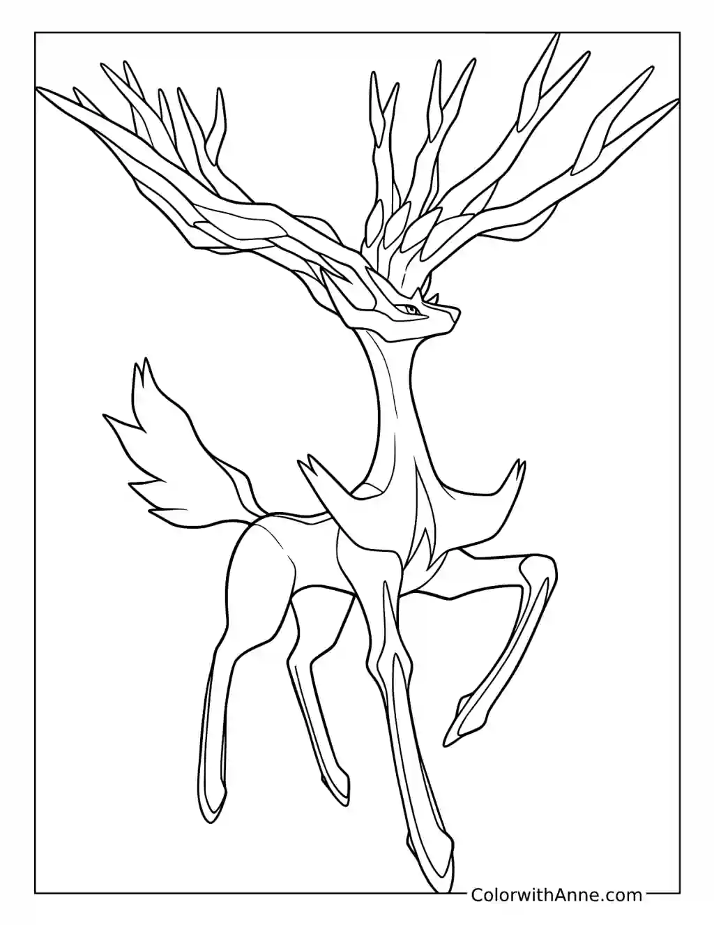 Xerneas Raising a Foreleg coloring page