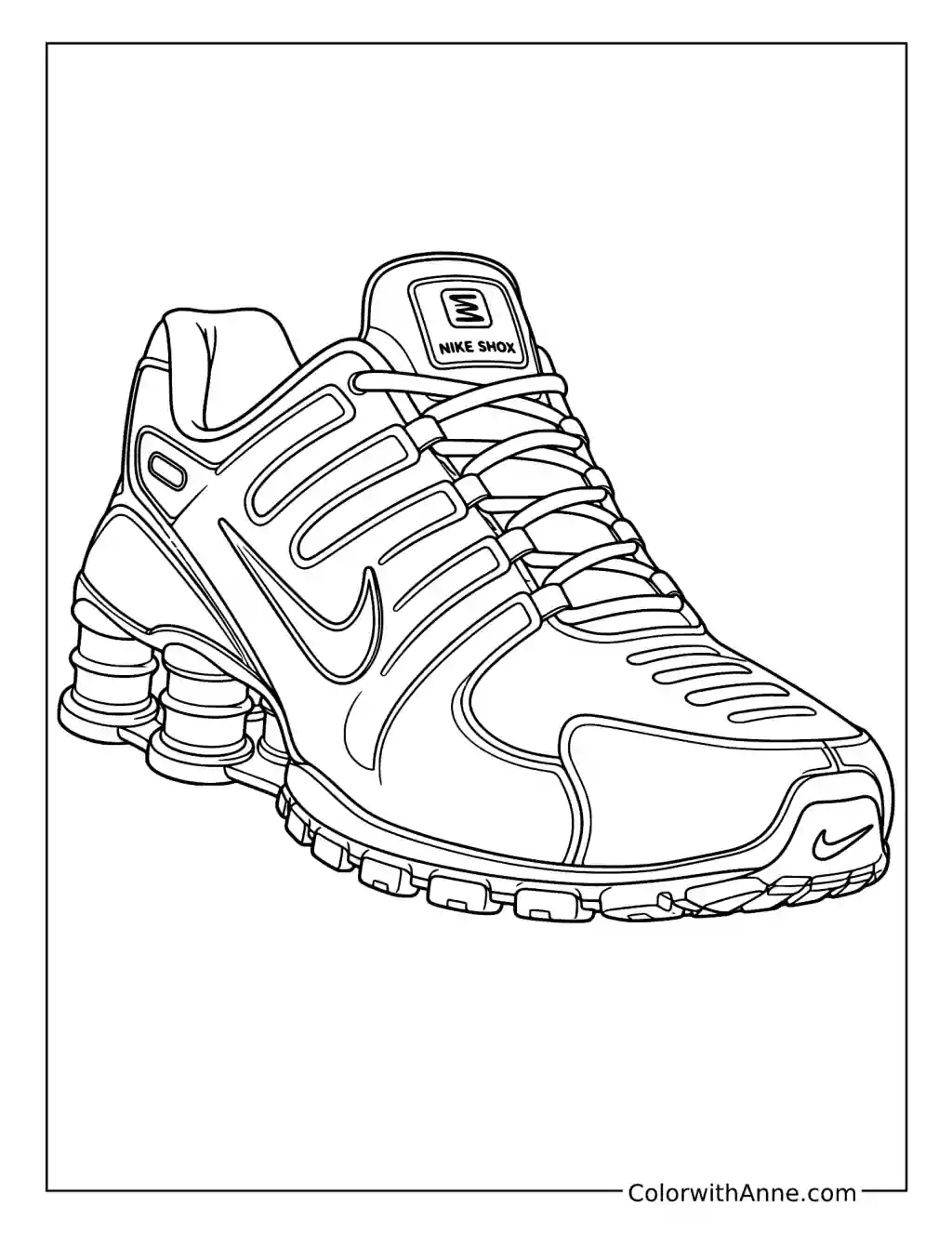 Y2K Spring-Sole Sneaker coloring page