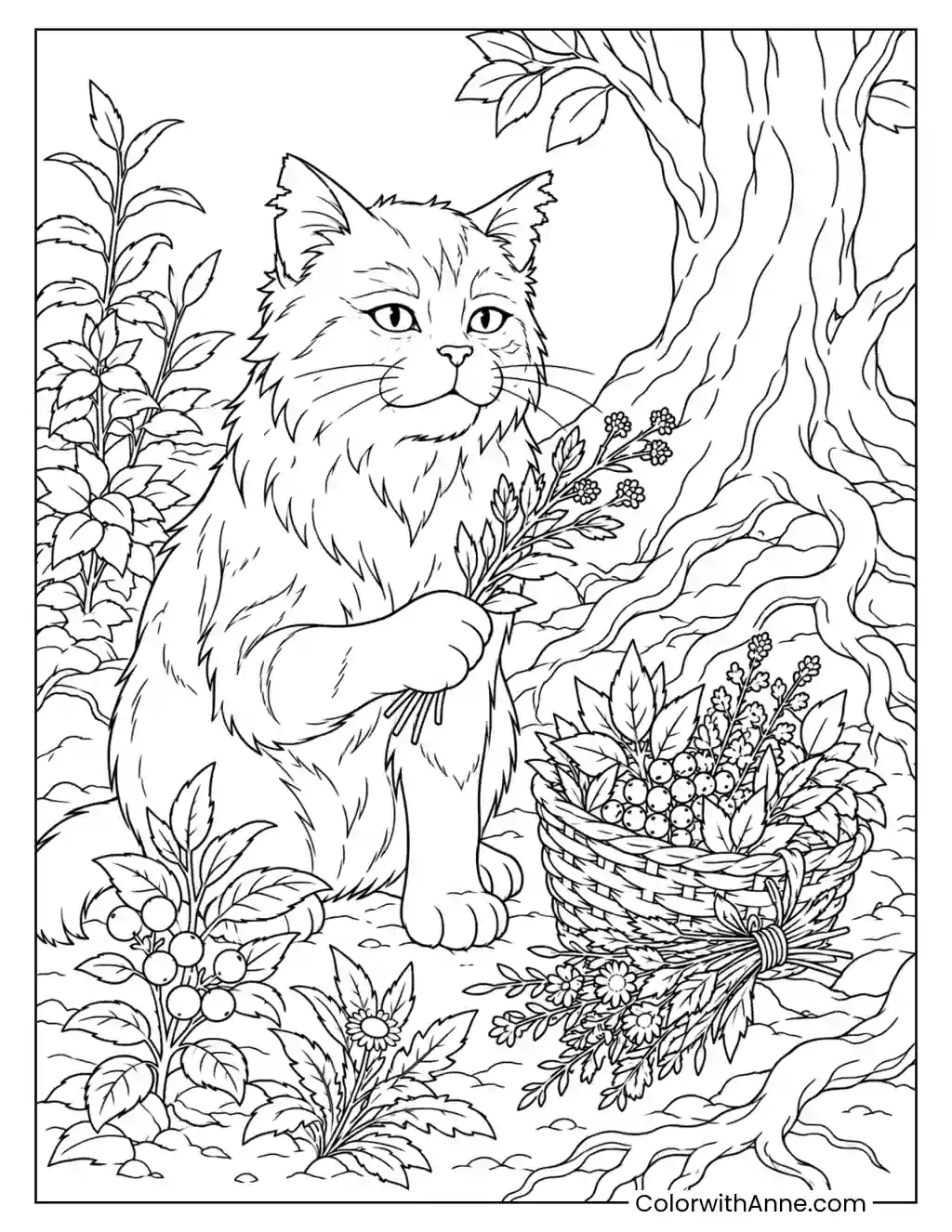 Yellowfang Gathering Herbs coloring page