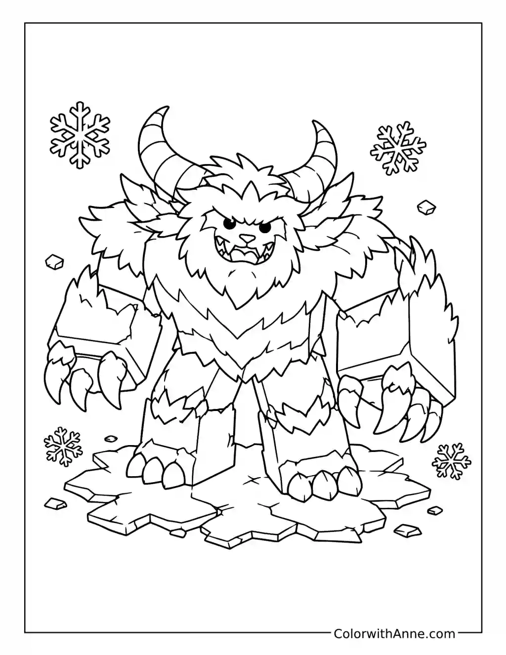 Yeti Transformation coloring page