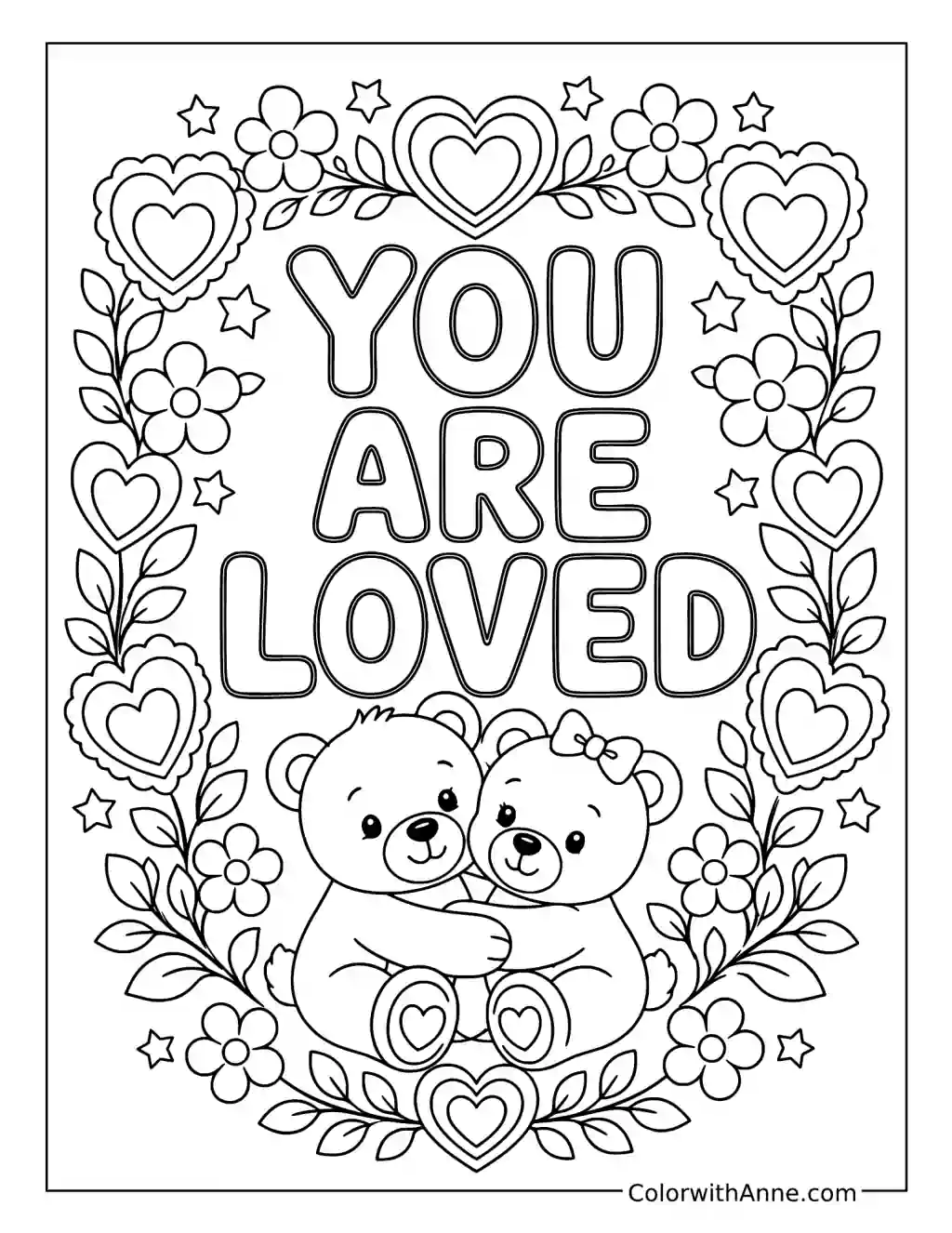 You Are Loved coloring page