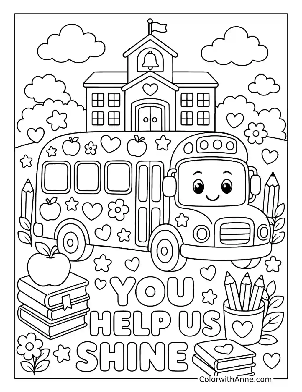 You Help Us Shine coloring page