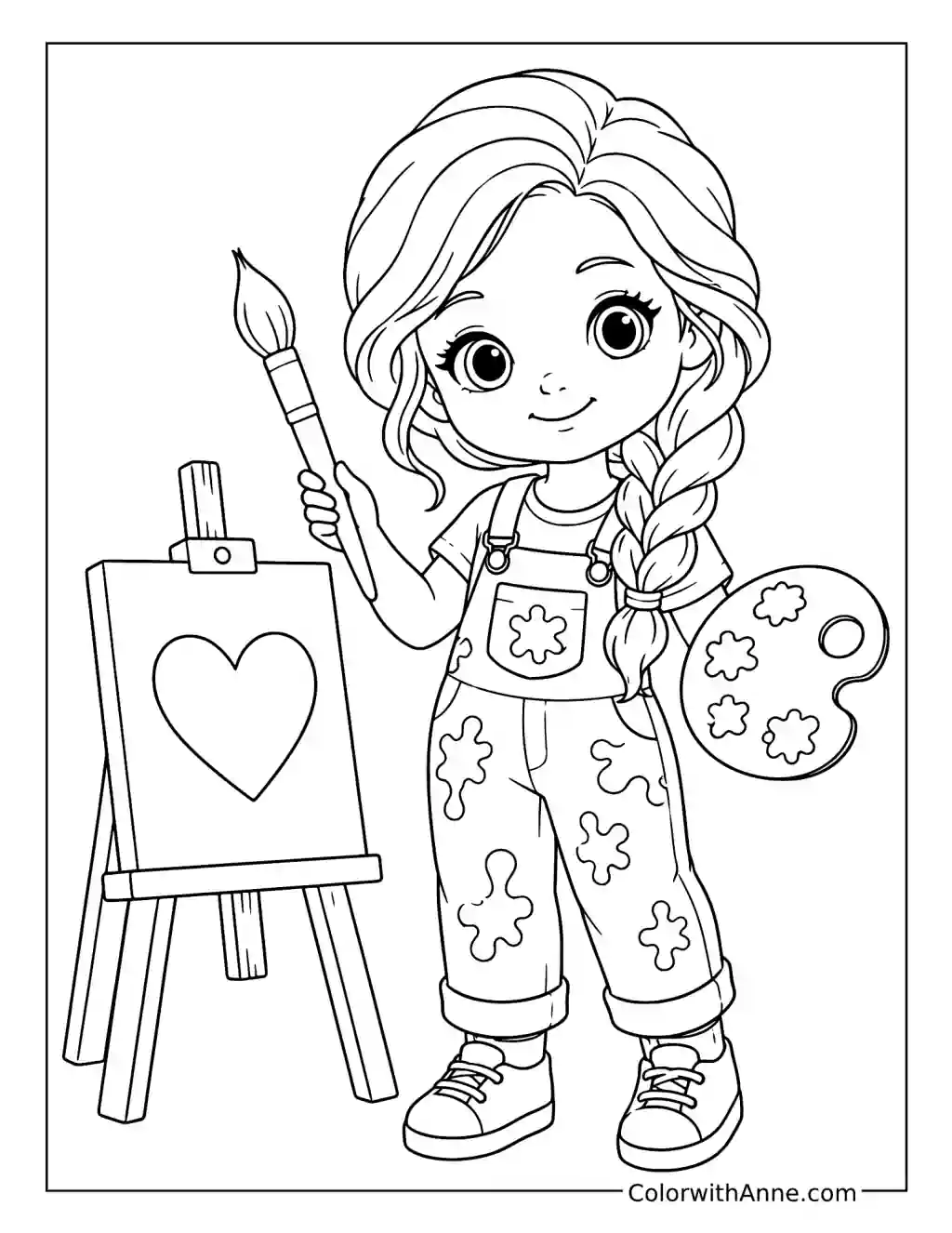 Young Artist at the Easel coloring page
