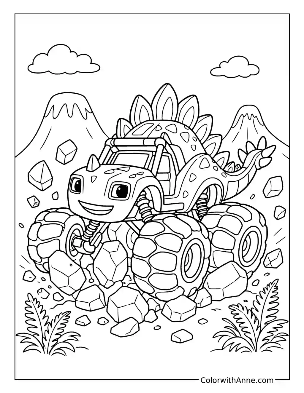 Zeg in a Rocky Dinosaur Valley coloring page