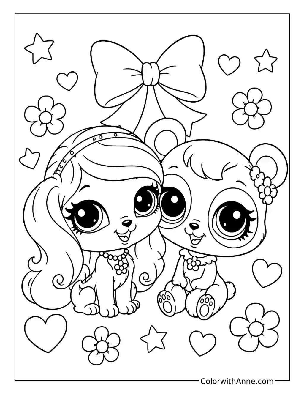 Zoe and Penny Ling Best Friends coloring page