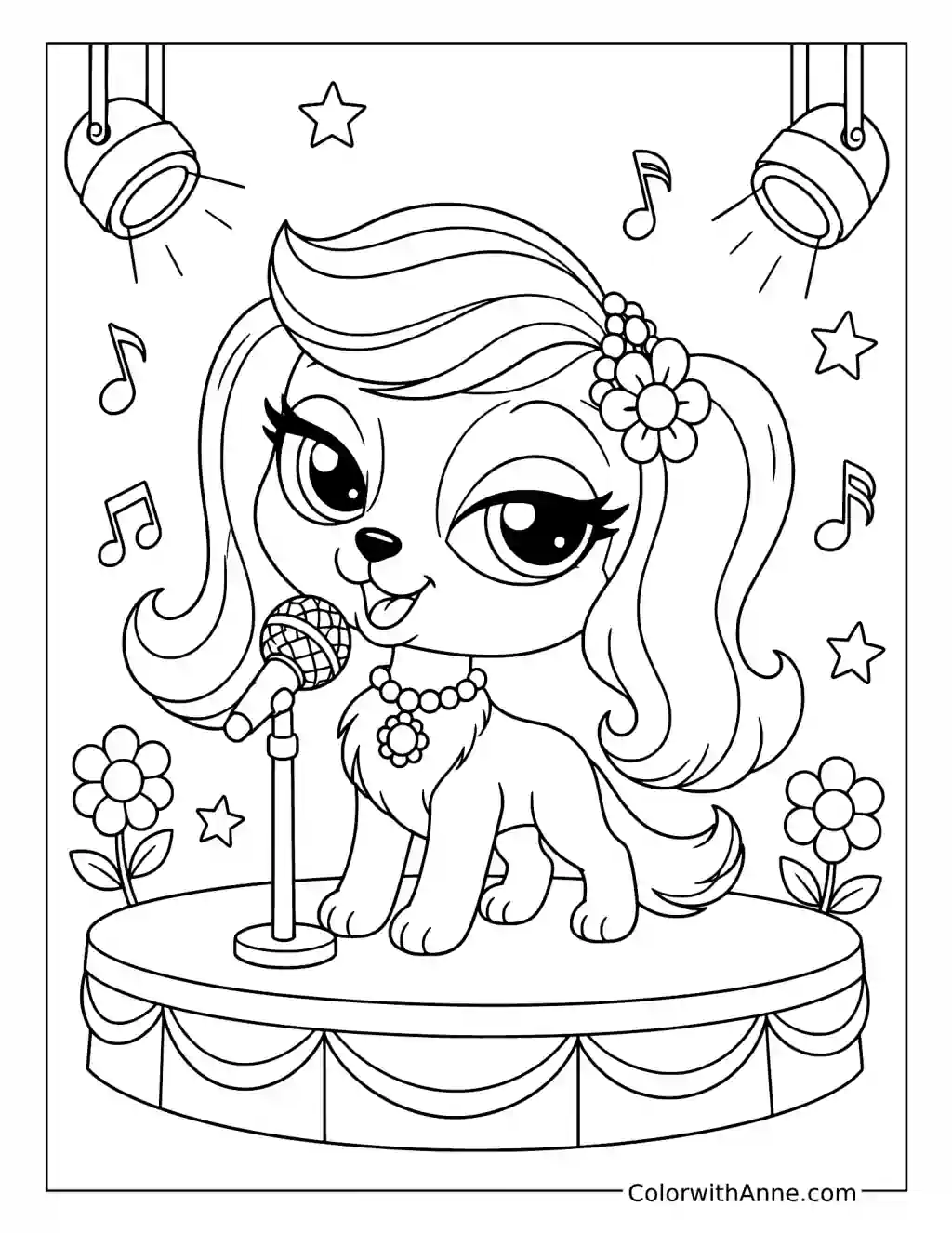 Zoe Trent Singing on Stage coloring page