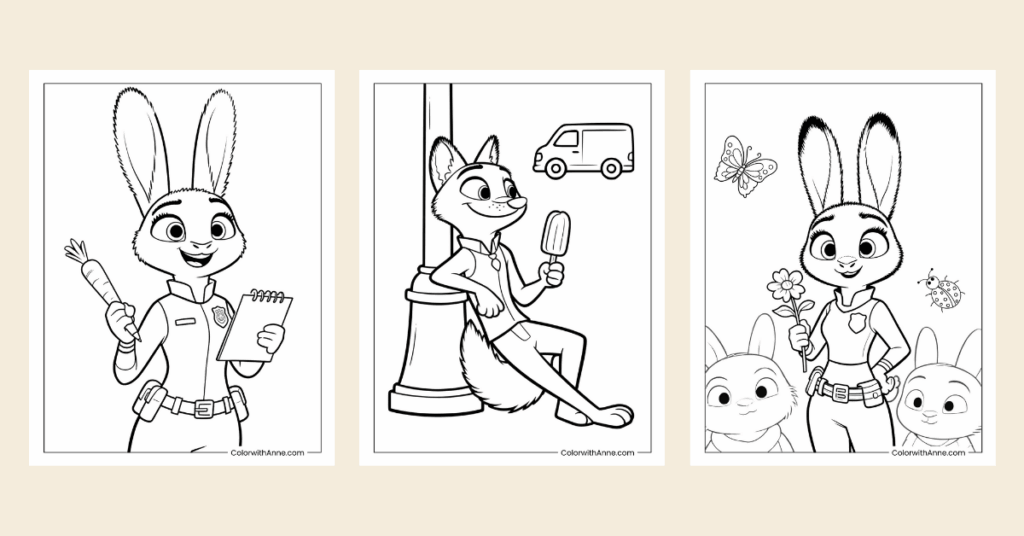 zootopia coloring pages banner